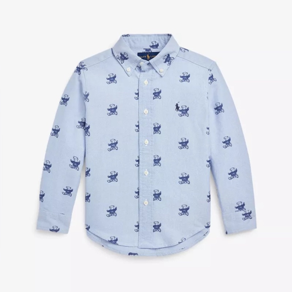 Ralph Lauren Polo Bear Oxford Long Sleeve Button Down Shirt